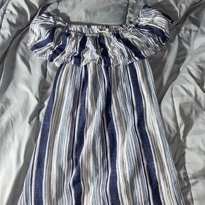 stripe on or off the shoulder dress